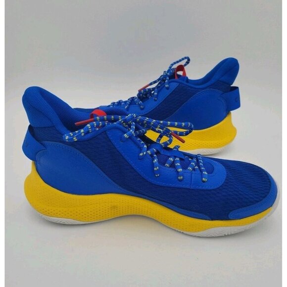 Curry Under Armour Size Mens 8.5 Womens 10 3Z7 Royal Taxi New No Box Yello Logo - Picture 6 of 12
